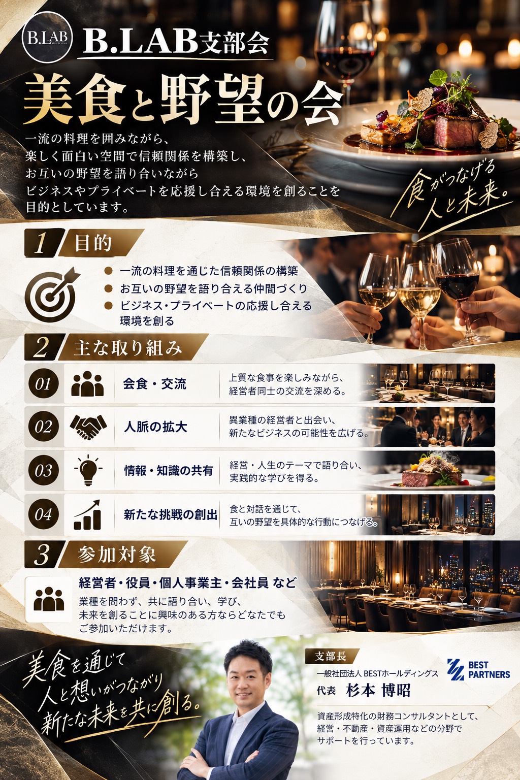 美食と野望の会のチラシ